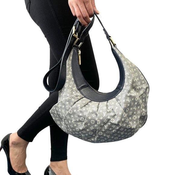 LOUIS VUITTON Vintage LV Monogram Rhapsody Shoulder Bag Cotton Blue RankAB - Picture 2 of 12